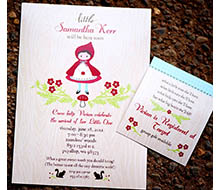 Red Riding Hood Woodland Baby Shower Printable Invitation